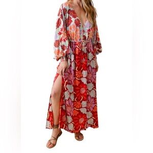 OMIKA Marbella tropical print maxi dress size small